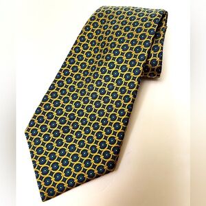 Vintage Dayton’s Blue Gold Geometric Tie 100% International Polyester Preppy